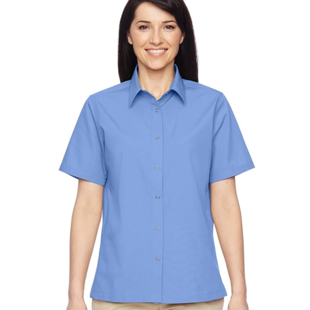 *NEW* Harriton M545W - Ladies Advantage Snap Closure Short-Sleeve Shirt